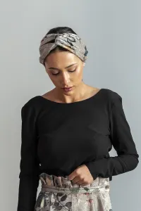 Turbante de terciopelo estampado con flores
