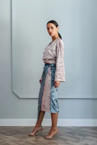 blusa rosa multiposicion terciopelo