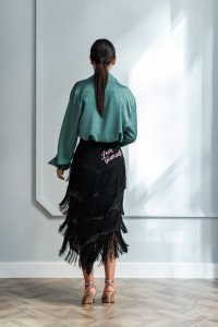 Camisa Esmoquin Satén Verde  Alyssa