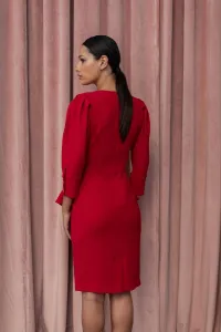 vestido corto con peplum en color rojo