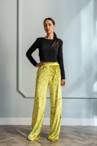 pantalon palazzo terciopelo mostaza