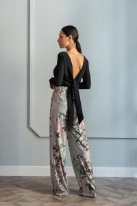 pantalon palazzo estampado pernera ancha cinturilla fruncida