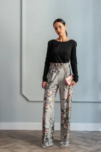 pantalon palazzo estampado pernera ancha cinturilla fruncida