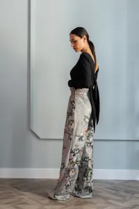 pantalon palazzo estampado pernera ancha cinturilla fruncida