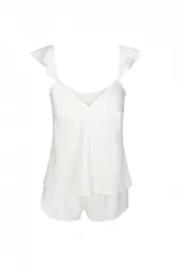 conjunto top y short blanco con volante blanco