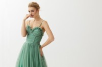 Vestido Corpiño Tul Verde Nicolette