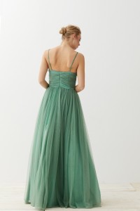 Vestido Corpiño Tul Verde Nicolette
