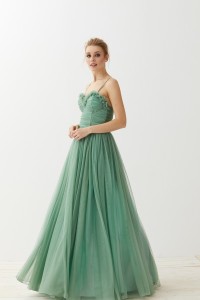 Vestido Corpiño Tul Verde Nicolette