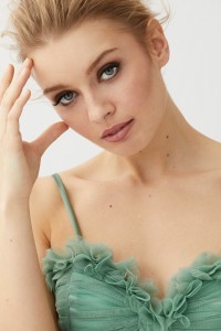Vestido Corpiño Tul Verde Nicolette