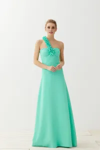 Vestido largo aguamarina escote corazón Alexis