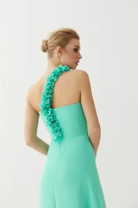 Vestido largo aguamarina escote corazón Alexis