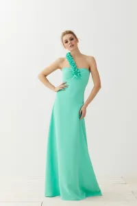 Vestido largo aguamarina escote corazón Alexis