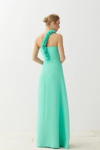 Vestido largo aguamarina escote corazón Alexis