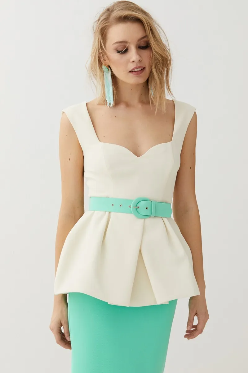 Conjunto falda lápiz y top Peplum kathy