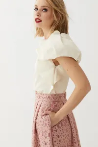 Falda larga brocada rosa Cadie