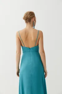 Vestido largo saten verde agua Katherine