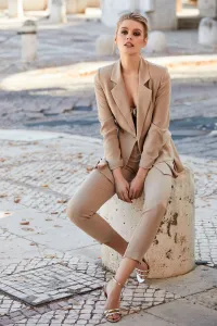 Traje Chaqueta Pantalón Camel Dennis