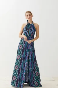 Vestido largo étnico abertura Alannis