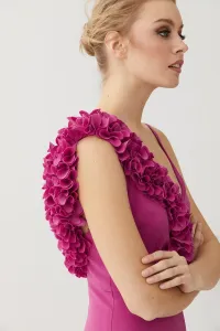 Vestido largo frambuesa flores Odelle