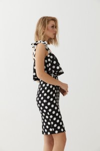 Vestido Corto Lunares Volante Melanie