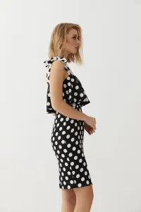 Vestido Corto Lunares Volante Melanie