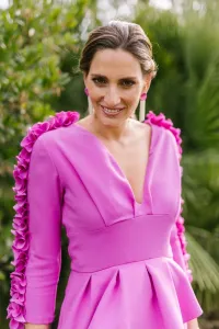 Vestido peplum mangas flores Filippa