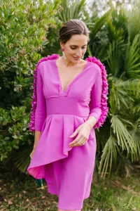 Vestido peplum mangas flores Filippa