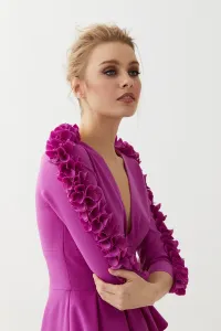 Vestido peplum mangas flores Filippa