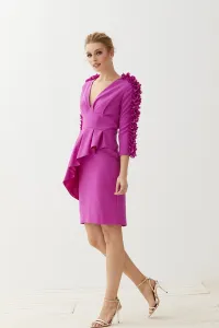 Vestido peplum mangas flores Filippa
