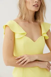 Vestido Corto Escote Corazón Amarillo Sirena