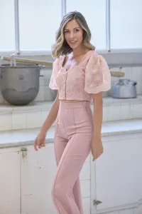 Pantalon palazzo rosa palo para invitadas
