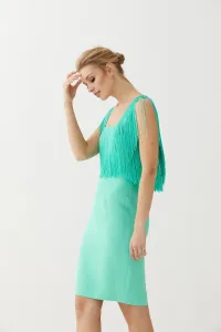 Vestido Corto Aguamarina Flecos Elissa