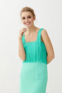 Vestido Corto Aguamarina Flecos Elissa