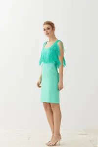 Vestido Corto Aguamarina Flecos Elissa