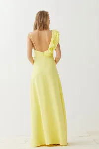 Vestido Largo Amarillo con Volantes Sophie