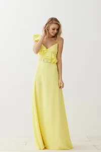 Vestido Largo Amarillo con Volantes Sophie