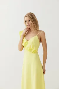 Vestido Largo Amarillo con Volantes Sophie