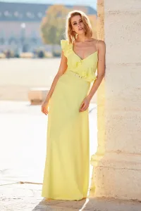 Vestido Largo Amarillo con Volantes Sophie