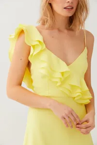 Vestido Largo Amarillo con Volantes Sophie