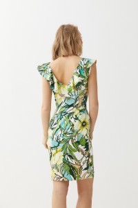 Vestido Corto Abotonado Estampado Apolo