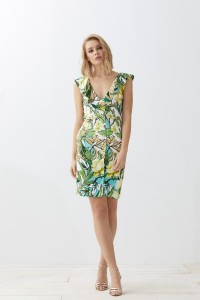 Vestido Corto Abotonado Estampado Apolo