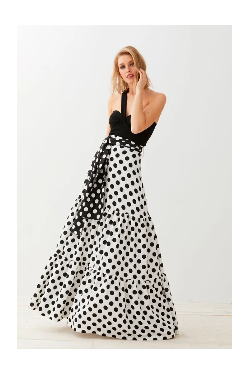 Falda Larga de Lunares con Lazada Maia