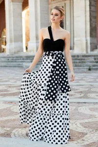 Falda Larga de Lunares con Lazada Maia