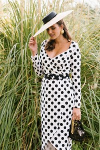 Vestido Midi Lunares con Cinturón Muriel