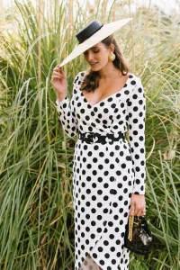 Vestido Midi Lunares con Cinturón Muriel
