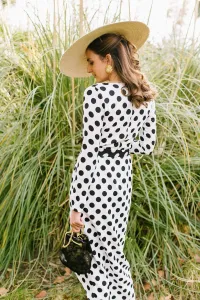 Vestido Midi Lunares con Cinturón Muriel