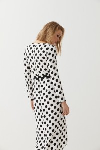 Vestido Midi Lunares con Cinturón Muriel