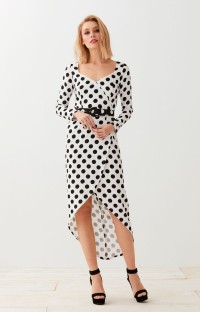Vestido Midi Lunares con Cinturón Muriel