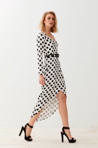 Vestido Midi Lunares con Cinturón Muriel
