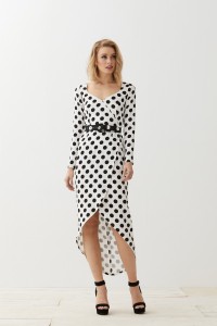 Vestido Midi Lunares con Cinturón Muriel